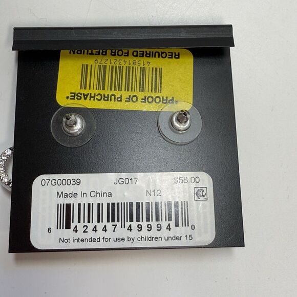 Givenchy Crystal Cut Linear Earrings In Silver & Sapphire New - Picture 8 of 8